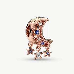 NEW Charm Star & Crestent Moon Compatible with Pandora Bracelets